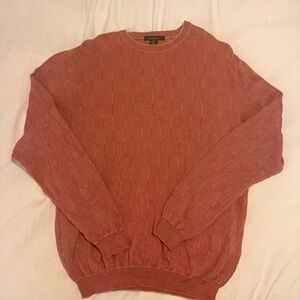 Italian Men's Textured Crewneck Sweater - S/48